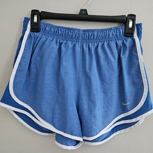 Nike Blue White DRI-FIT Running Jogging Exercise Shorts Lined Medium Eco